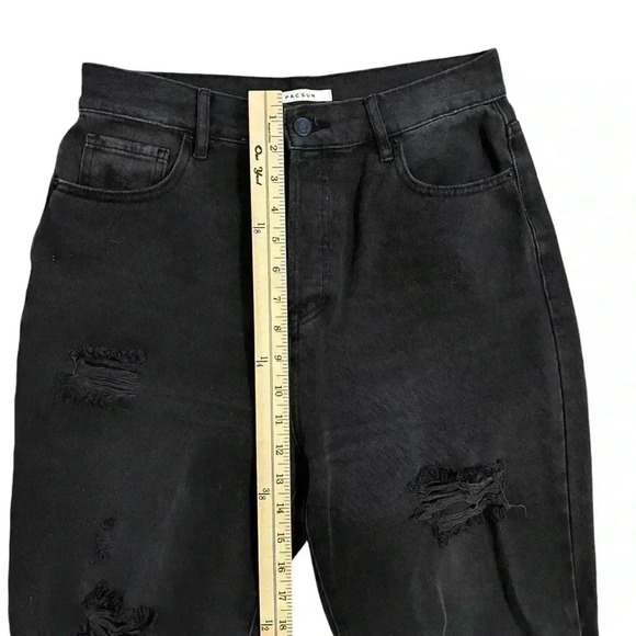 Black distressed button fly size 28 high rise straight jeans - Picture 13 of 13